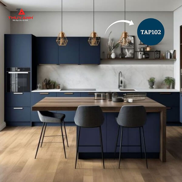 Tủ bếp gỗ công nghiệp PETG