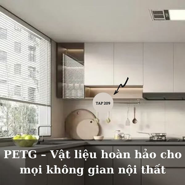 Gỗ PETG làm tủ bếp 