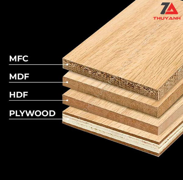 So sánh gỗ dán plywood MDF HDF