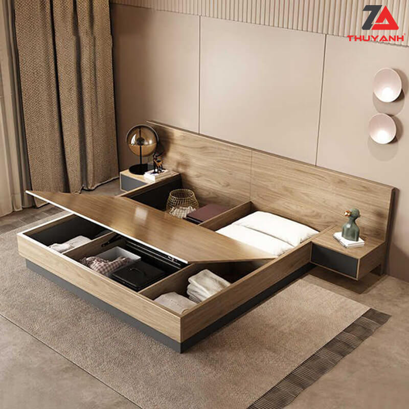 Giường plywood phủ melamine