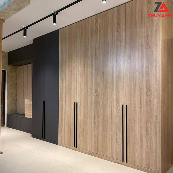 Tủ áo melamine plywood vàng sồi