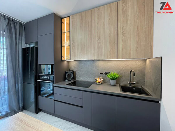 Tủ bếp plywood phủ melamine chống nước