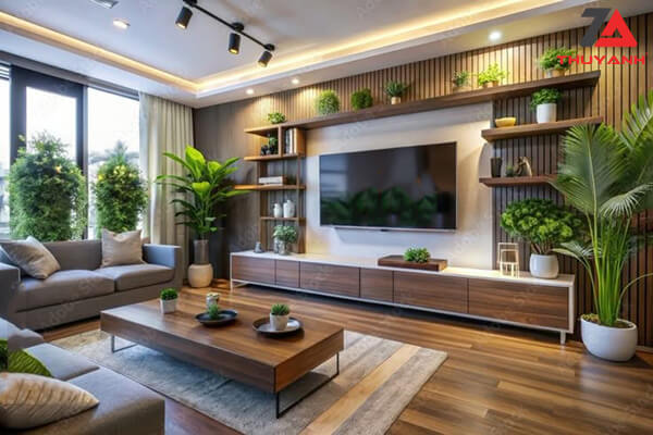 Ván gỗ plywood phủ melamine cho kệ tivi